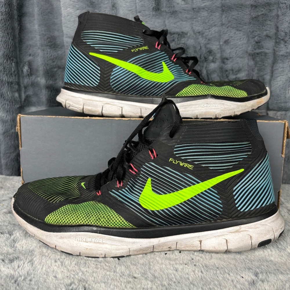 Nike Free Train Instinct Mens 10.5 Black Volt Pink Training Shoes 833274-034